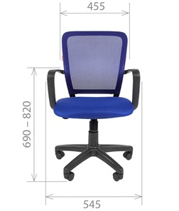 Кресло компьютерное CHAIRMAN 698 black TW-05, ткань, цвет синий в Петрозаводске - предосмотр 1