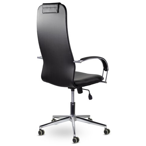 Кресло офисное Brabix Premium Pilot EX-610 CH (хром, кожзам, черное) в Петрозаводске - изображение 3