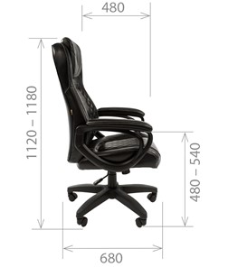 Офисное кресло CHAIRMAN 432, экокожа, цвет черный в Петрозаводске - предосмотр 2