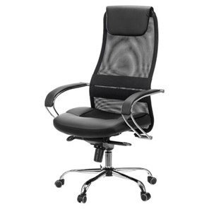 Кресло офисное Brabix Premium Stalker EX-609 PRO (хром, мультиблок, ткань-сетка/экокожа, черное) 532416 в Петрозаводске - предосмотр 3
