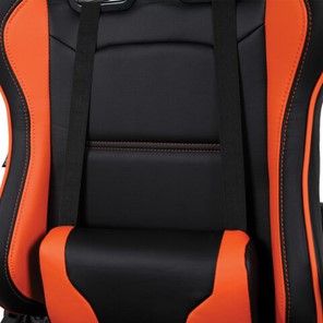 Кресло офисное Brabix GT Racer GM-100 (две подушки, экокожа, черное/оранжевое) в Петрозаводске - предосмотр 6