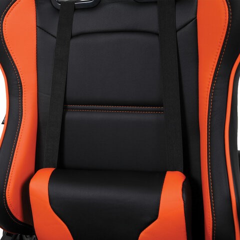 Кресло офисное Brabix GT Racer GM-100 (две подушки, экокожа, черное/оранжевое) в Петрозаводске - изображение 6