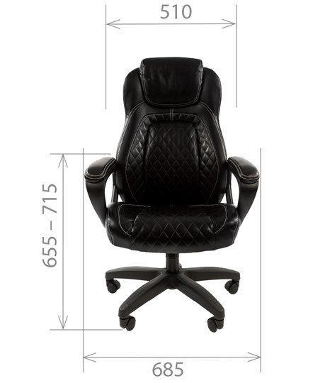 Офисное кресло CHAIRMAN 432, экокожа, цвет черный в Петрозаводске - изображение 1