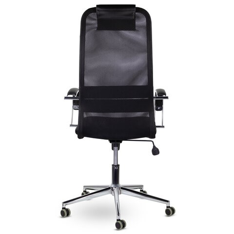 Кресло офисное Brabix Premium Pilot EX-610 CH (хром, ткань-сетка, черное) в Петрозаводске - изображение 4