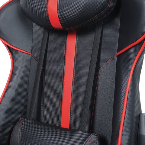 Кресло компьютерное Brabix GT Carbon GM-120 (две подушки, экокожа, черное/красное) 531931 в Петрозаводске - изображение 6