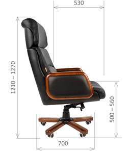 Офисное кресло CHAIRMAN 417 кожа черная в Петрозаводске - предосмотр 2