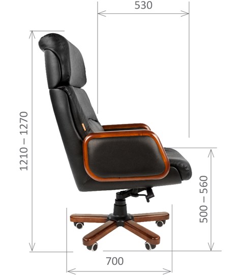 Офисное кресло CHAIRMAN 417 кожа черная в Петрозаводске - изображение 2