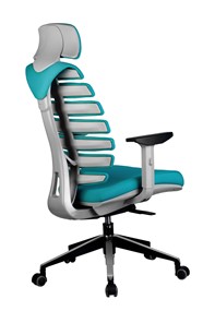 Офисное кресло Riva Chair SHARK (Лазурный/серый) в Петрозаводске - предосмотр 3