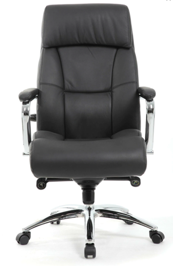 Кресло компьютерное Brabix Premium Phaeton EX-502 (натуральная кожа, хром, черное) в Петрозаводске - изображение 4