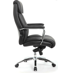 Кресло компьютерное Brabix Premium Phaeton EX-502 (натуральная кожа, хром, черное) в Петрозаводске - предосмотр 1