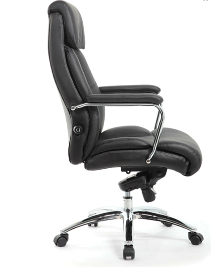 Кресло компьютерное Brabix Premium Phaeton EX-502 (натуральная кожа, хром, черное) в Петрозаводске - изображение 1