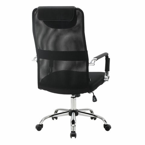Офисное кресло Brabix Fit EX-514 (с подголовником, хром, черное) 531949 в Петрозаводске - изображение 2