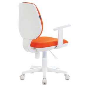 Компьютерное кресло Brabix Fancy MG-201W (с подлокотниками, пластик белый, оранжевое) в Петрозаводске - предосмотр 2