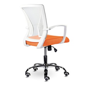 Офисное кресло Brabix Wings MG-306 (пластик белый, хром, сетка, серое/оранжевое) в Петрозаводске - предосмотр 2