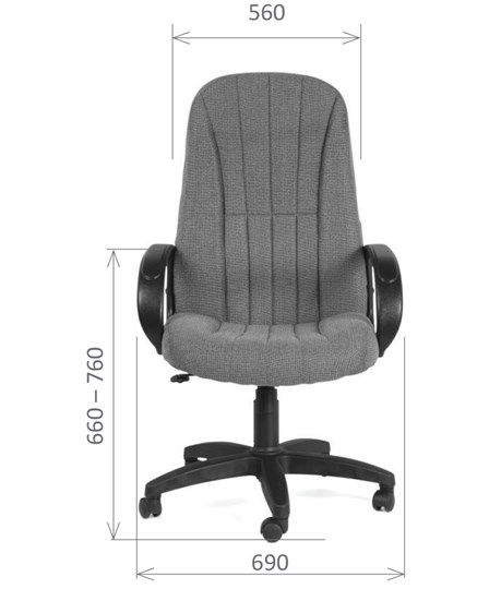 Компьютерное кресло CHAIRMAN 685, ткань TW 12, цвет серый в Петрозаводске - изображение 1