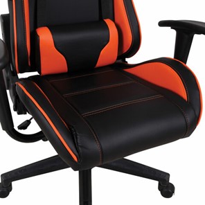 Кресло офисное Brabix GT Racer GM-100 (две подушки, экокожа, черное/оранжевое) в Петрозаводске - предосмотр 8