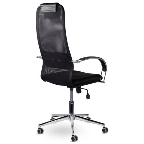 Кресло офисное Brabix Premium Pilot EX-610 CH (хром, ткань-сетка, черное) в Петрозаводске - изображение 3