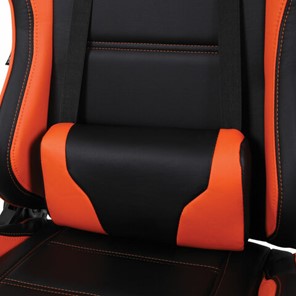 Кресло офисное Brabix GT Racer GM-100 (две подушки, экокожа, черное/оранжевое) в Петрозаводске - предосмотр 7