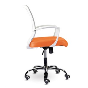Офисное кресло Brabix Wings MG-306 (пластик белый, хром, сетка, серое/оранжевое) в Петрозаводске - предосмотр 1