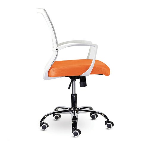 Офисное кресло Brabix Wings MG-306 (пластик белый, хром, сетка, серое/оранжевое) в Петрозаводске - изображение 1