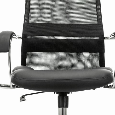 Компьютерное кресло Brabix Premium Stalker EX-608 CH (хром, ткань-сетка/кожзам, черное) в Петрозаводске - изображение 7