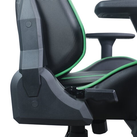 Офисное кресло Brabix GT Carbon GM-120 (две подушки, экокожа, черное/зеленое) 531929 в Петрозаводске - изображение 11