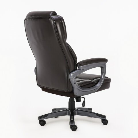 Кресло компьютерное Brabix Premium Favorite EX-577 (пружинный блок, рециклир. кожа, коричневое) 531936 в Петрозаводске - изображение 3