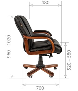 Кресло компьютерное CHAIRMAN 653M кожа черная в Петрозаводске - предосмотр 2