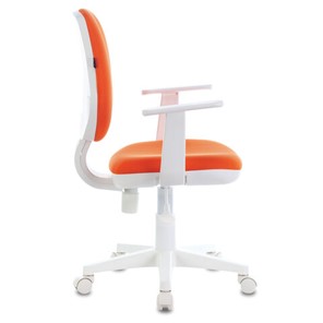 Компьютерное кресло Brabix Fancy MG-201W (с подлокотниками, пластик белый, оранжевое) в Петрозаводске - предосмотр 1