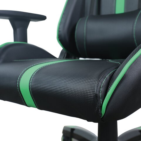 Офисное кресло Brabix GT Carbon GM-120 (две подушки, экокожа, черное/зеленое) 531929 в Петрозаводске - изображение 8
