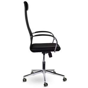 Кресло офисное Brabix Premium Pilot EX-610 CH (хром, ткань-сетка, черное) в Петрозаводске - предосмотр 1