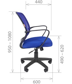 Кресло компьютерное CHAIRMAN 698 black TW-05, ткань, цвет синий в Петрозаводске - предосмотр 2