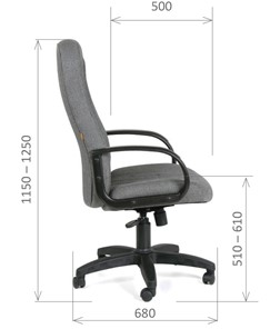 Компьютерное кресло CHAIRMAN 685, ткань TW 12, цвет серый в Петрозаводске - предосмотр 2