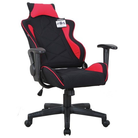 Офисное кресло Brabix GT Racer GM-100 (подушка, ткань, черное/красное) в Петрозаводске - изображение 1