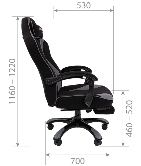 Игровое кресло CHAIRMAN GAME 35 с выдвижной подставкой для ног Ткань черная / Ткань оранжевая в Петрозаводске - изображение 6