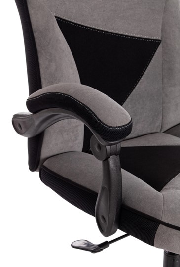 Кресло компьютерное ARENA флок , серый/черный, 29/35 арт.14129 в Петрозаводске - изображение 11