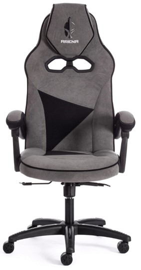 Кресло компьютерное ARENA флок , серый/черный, 29/35 арт.14129 в Петрозаводске - изображение 6