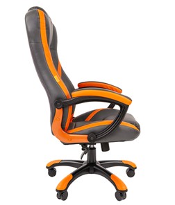 Кресло компьютерное CHAIRMAN GAME 22 эко кожа, серый/оранжевый в Петрозаводске - предосмотр 4