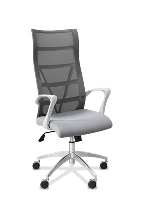 Офисное кресло Топ X белый каркас, сетка/ткань TW / серая/ серая в Петрозаводске - изображение