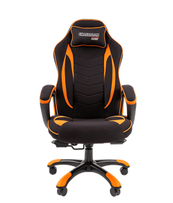 Кресло игровое CHAIRMAN GAME 28 Полиэстер комбинированная ткань оранжевый/черный в Петрозаводске - предосмотр 2