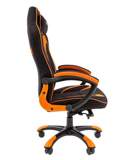 Кресло игровое CHAIRMAN GAME 28 Полиэстер комбинированная ткань оранжевый/черный в Петрозаводске - изображение 3