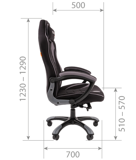 Кресло игровое CHAIRMAN GAME 28 Полиэстер комбинированная ткань оранжевый/черный в Петрозаводске - изображение 4