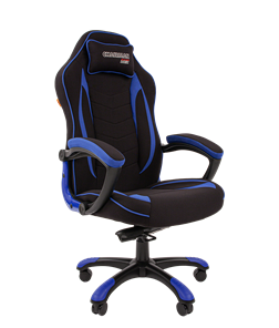 Кресло игровое CHAIRMAN GAME 28 Полиэстер комбинированная ткань синий/черный в Петрозаводске