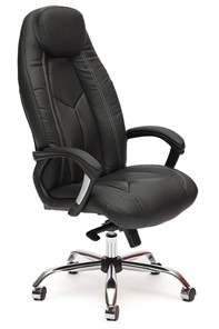 Кресло BOSS Lux, кож/зам, черный/черный перфорированный, арт.9160 в Петрозаводске - предосмотр