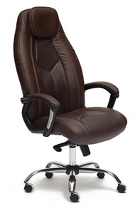 Кресло компьютерное BOSS Lux, кож/зам, коричневый/коричневый перфорированный, арт.9816 в Петрозаводске - предосмотр