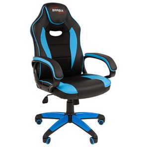 Офисное кресло BRABIX "Blaze GM-162", TW/экокожа, черное/голубое, 532578, 7083506 в Петрозаводске