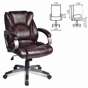 Офисное кресло BRABIX "Eldorado EX-504", экокожа, коричневое, 530875 в Петрозаводске - предосмотр 1