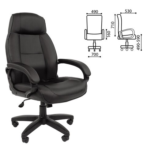 Офисное кресло BRABIX "Formula EX-537", экокожа, черное, 531388 в Петрозаводске - изображение 1