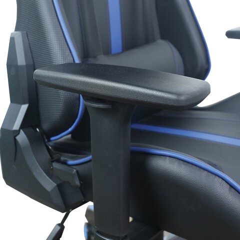 Кресло BRABIX "GT Carbon GM-120", две подушки, экокожа, черное/синее, 531930 в Петрозаводске - изображение 12