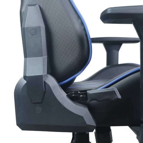 Кресло BRABIX "GT Carbon GM-120", две подушки, экокожа, черное/синее, 531930 в Петрозаводске - изображение 14